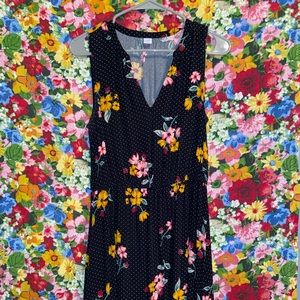 Old navy flower print polkadot dress